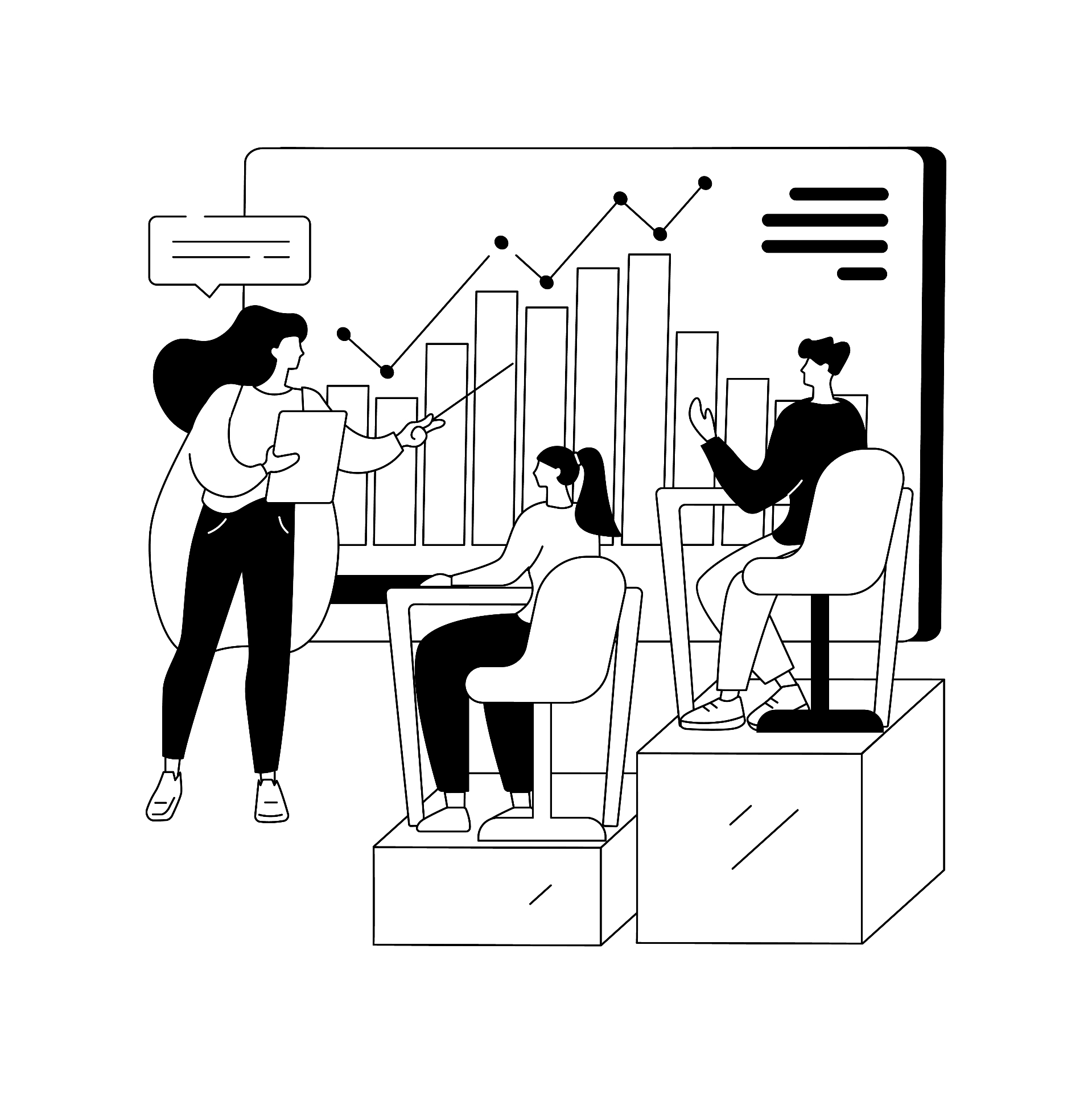 Team analyzing business data with charts